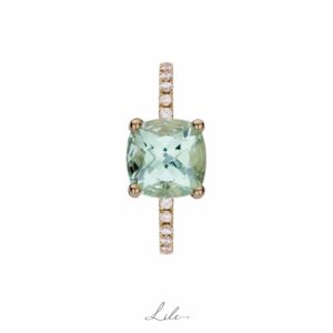 Pierścionek zaręczynowy z diamentami i zielonym berylem N23 Lile2